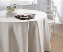 Nappe rond gris polyester Saten - DENANTES