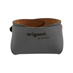 Panier carré gris PVC 13x13x8 cm Origami - SONOLYS Online