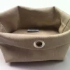 Panière rectangulaire beige polyester 14x10,5x12 cm Sonoclean - SONOLYS Discount