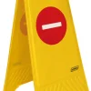 Panneau avertissement sens interdit rectangulaire jaune 28 cm - PROBBAX New