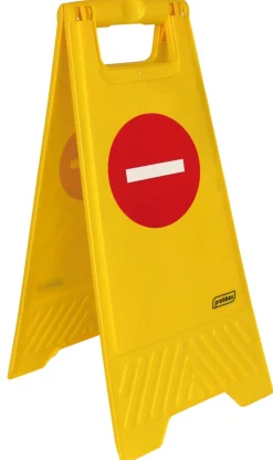 Panneau avertissement sens interdit rectangulaire jaune 28 cm - PROBBAX New