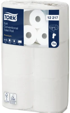 Papier hygiénique blanc ouate de cellulose (6 pièces) - TORK Outlet