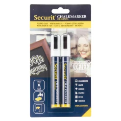 Paquet de 2 feutres craie blanc pointe moyenne - SECURIT Hot