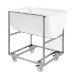 Patière Sans couvercle blanc plastique 93x67x41,1 cm 170 L fond plein parois pleines - GILAC Discount
