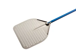 GI METAL Pelle à pizza perforée aluminium anodisé 33x33 cm manche 60 cm Azzurra New