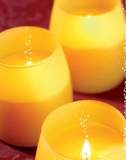 Photophore conique jaune Ø 8,2 cm 9 cm Soft Glow - SPAAS Discount