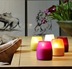 Photophore conique marron Ø 8,2 cm 9 cm Soft Glow - SPAAS Outlet