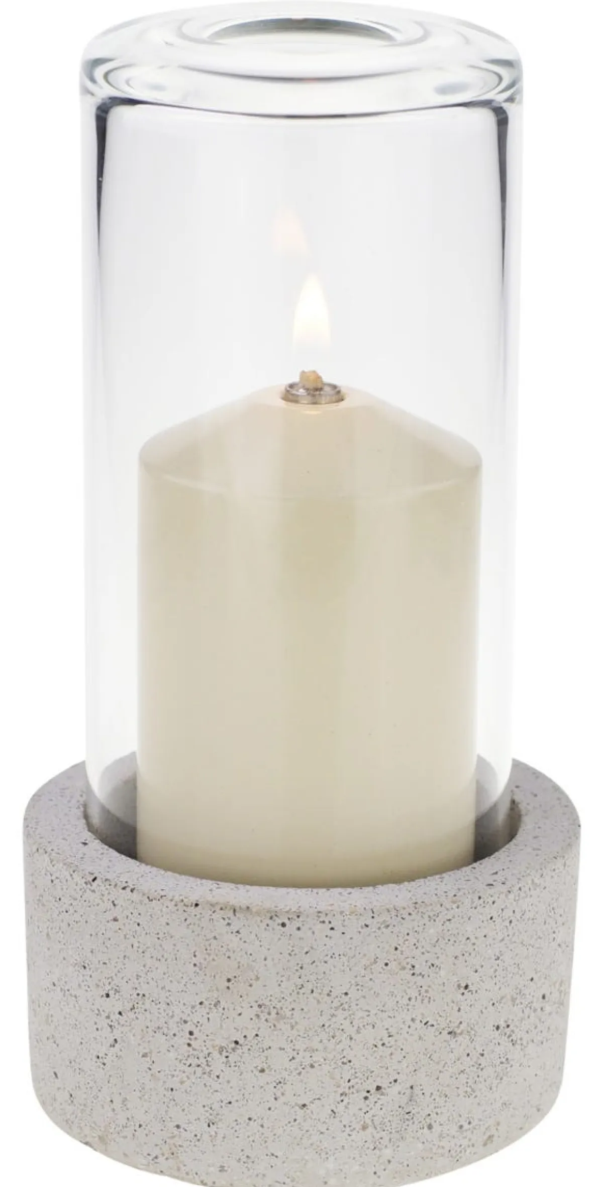 CANDOLA Photophore rond gris Ø 8 cm 15,5 cm Concrete Best