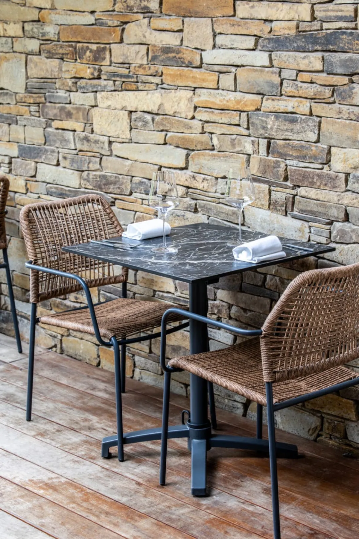 Pied de table avec système pliant d'extérieur gris anthracite Modena - FLEXMOB