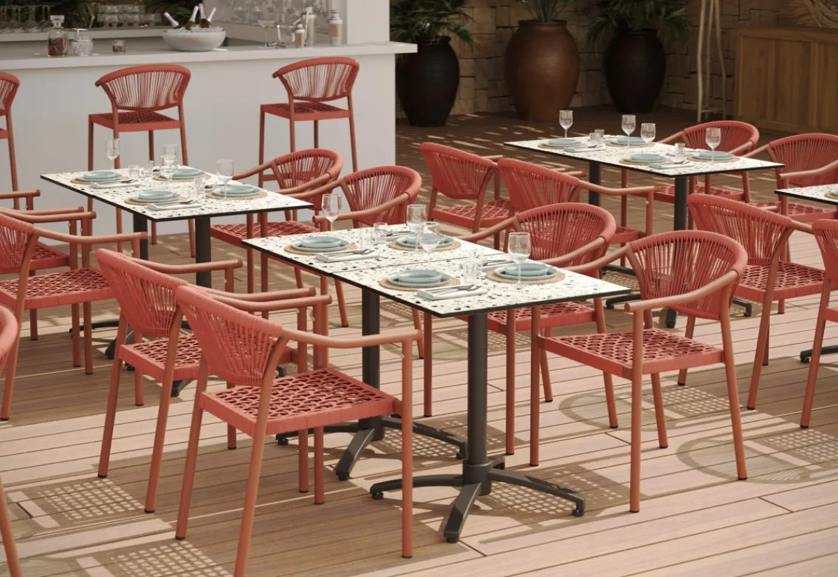 Pied de table avec système pliant d'extérieur gris anthracite Modena - FLEXMOB