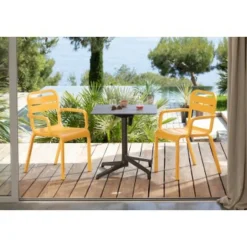 GROSFILLEX Pied de table de terrasse gris 73,5x58x58 cm Gx2.0 Hot