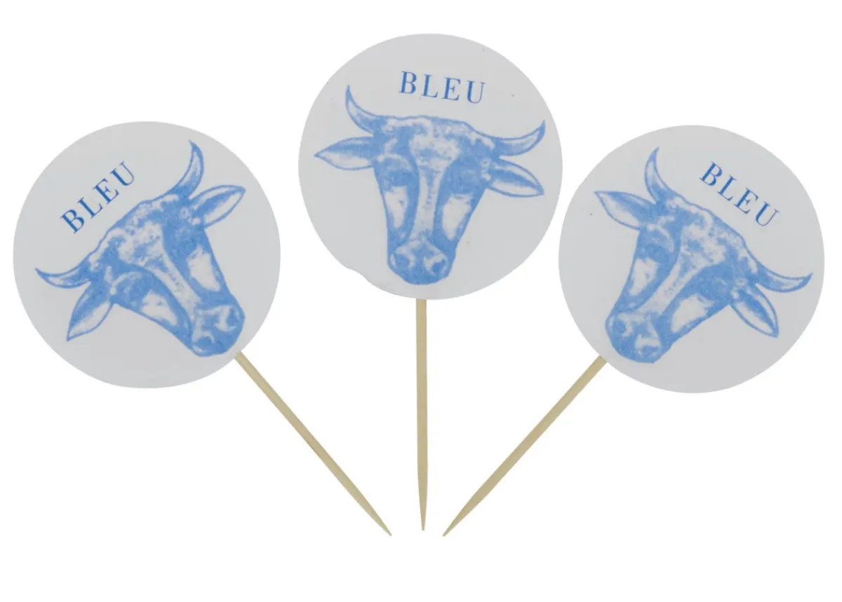 Piques à steak "bleu" 6,5 cm (100 pièces) - EARTH ESSENTIALS Outlet
