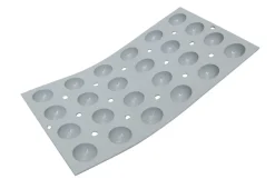 DE BUYER Plaque 24 mini demi-sphères silicone GN 1/3 30x17,6x1,5 cm Elastomoule Discount