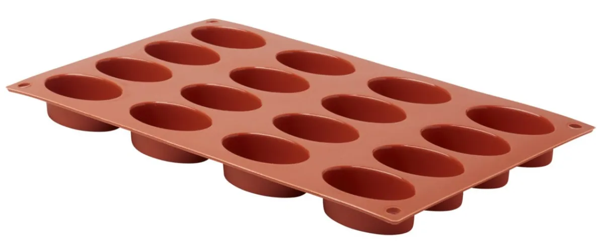 Plaque 16 petit fours ovales silicone GN 1/3 29,5x17,5x2 cm - PRO.COOKER Best