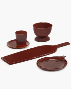 SERAX Plat avec anse rectangulaire Venetian red grès émaillé 46 cm La Mère Discount