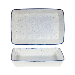 Plat buffet porcelaine vitrifiée Hints Indigo 38x25x6,2 cm 3,5 L Stonecast Hints - CHURCHILL Discount
