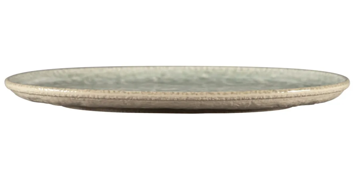 Plat coupe ovale céladon porcelaine vitrifiée 32 cm Krush - RAK Best