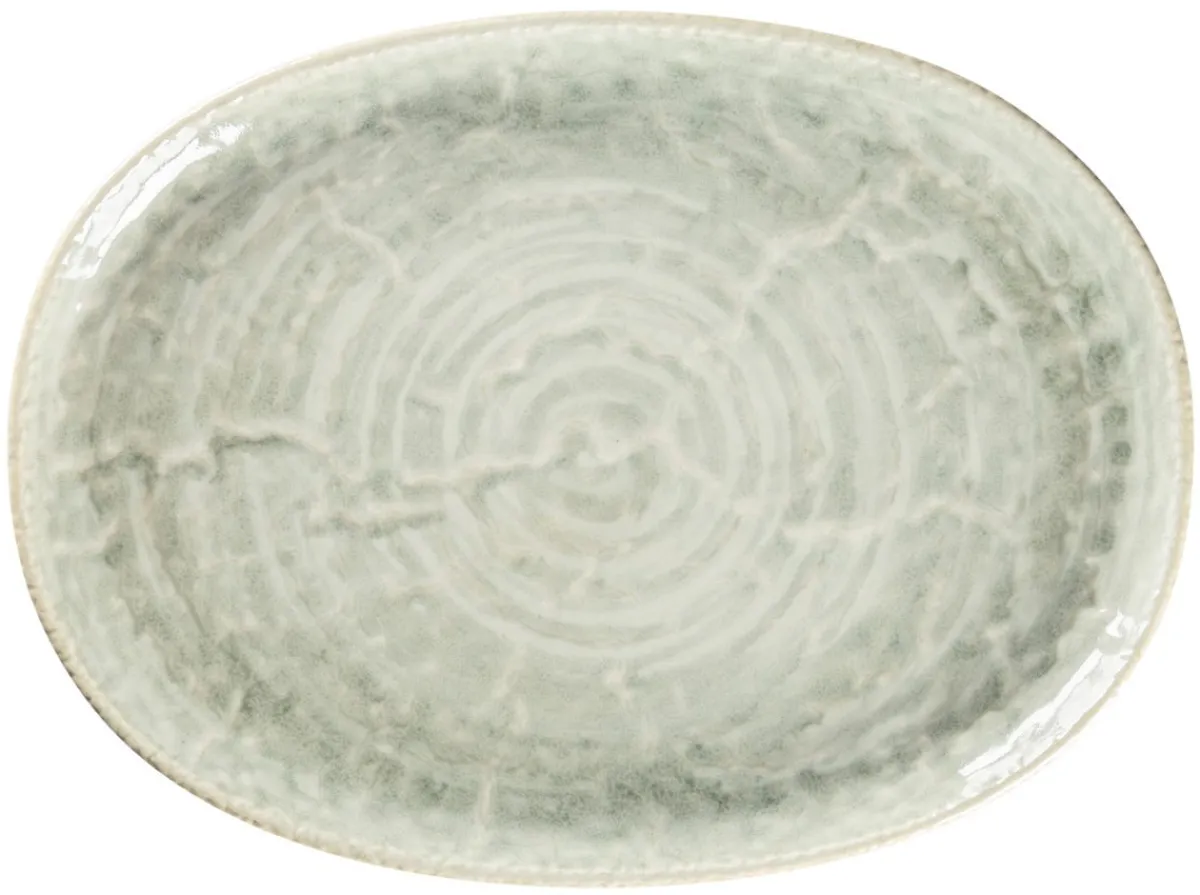 Plat coupe ovale céladon porcelaine vitrifiée 32 cm Krush - RAK Best