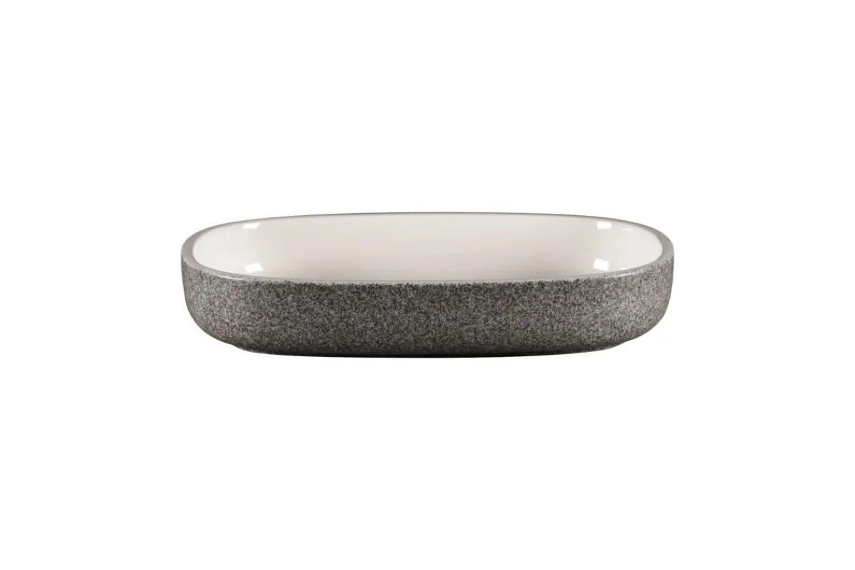 Plat creux gris porcelaine vitrifiée 26 cm stone Ease - RAK Discount