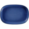 Plat creux ovale bleu porcelaine vitrifiée 33,2 cm stone Ease - RAK New