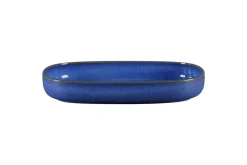 Plat creux ovale bleu porcelaine vitrifiée 30 cm stone Ease - RAK Online
