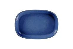 Plat creux ovale bleu porcelaine vitrifiée 30 cm stone Ease - RAK Online