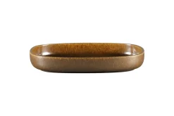 Plat creux ovale bronze porcelaine vitrifiée 30 cm stone Ease - RAK