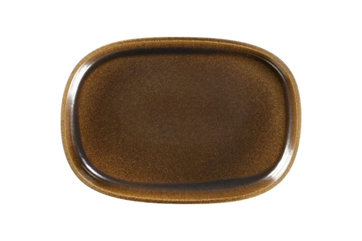 Plat creux ovale bronze porcelaine vitrifiée 33,2 cm stone Ease - RAK Best