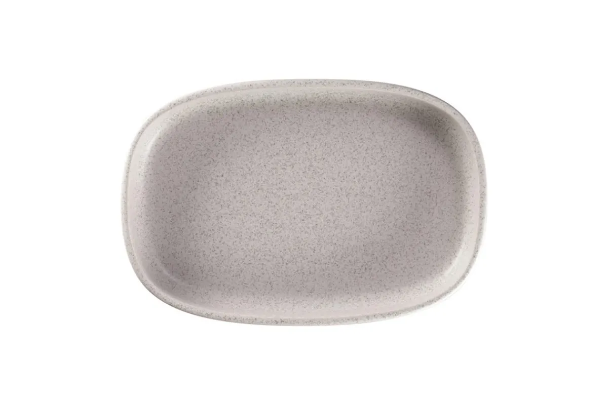 Plat creux ovale gris porcelaine vitrifiée 30 cm stone Ease - RAK Sale