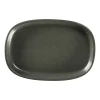 Plat creux ovale noir porcelaine vitrifiée 30 cm stone Ease - RAK Online