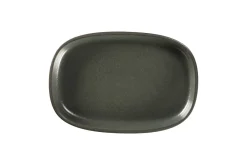Plat creux ovale noir porcelaine vitrifiée 30 cm stone Ease - RAK Online