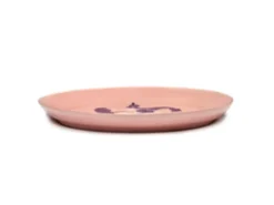 SERAX Plat de présentation rond delicious pink poivron bleu grès émaillé Ø 35 cm Feast By Ottolenghi Discount