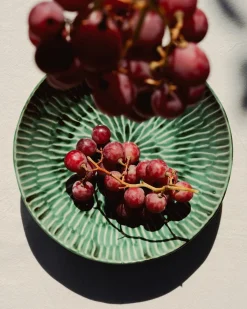 Plat de présentation rond vert grès émaillé 26 cm Ø 26 cm Verde Lanza - SERAX Best