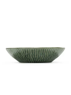 Plat de présentation rond vert grès émaillé 26 cm Ø 26 cm Verde Lanza - SERAX Best