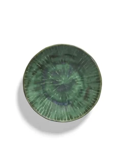 Plat de présentation rond vert grès émaillé 22 cm Ø 22 cm Verde Lanza - SERAX Outlet