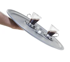 Plateau anti-dérapant polyester argent Ø 45 cm Limo - PLATEX Clearance