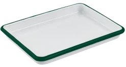 Aucune Plateau blanc acier émaillé 16,5 cm