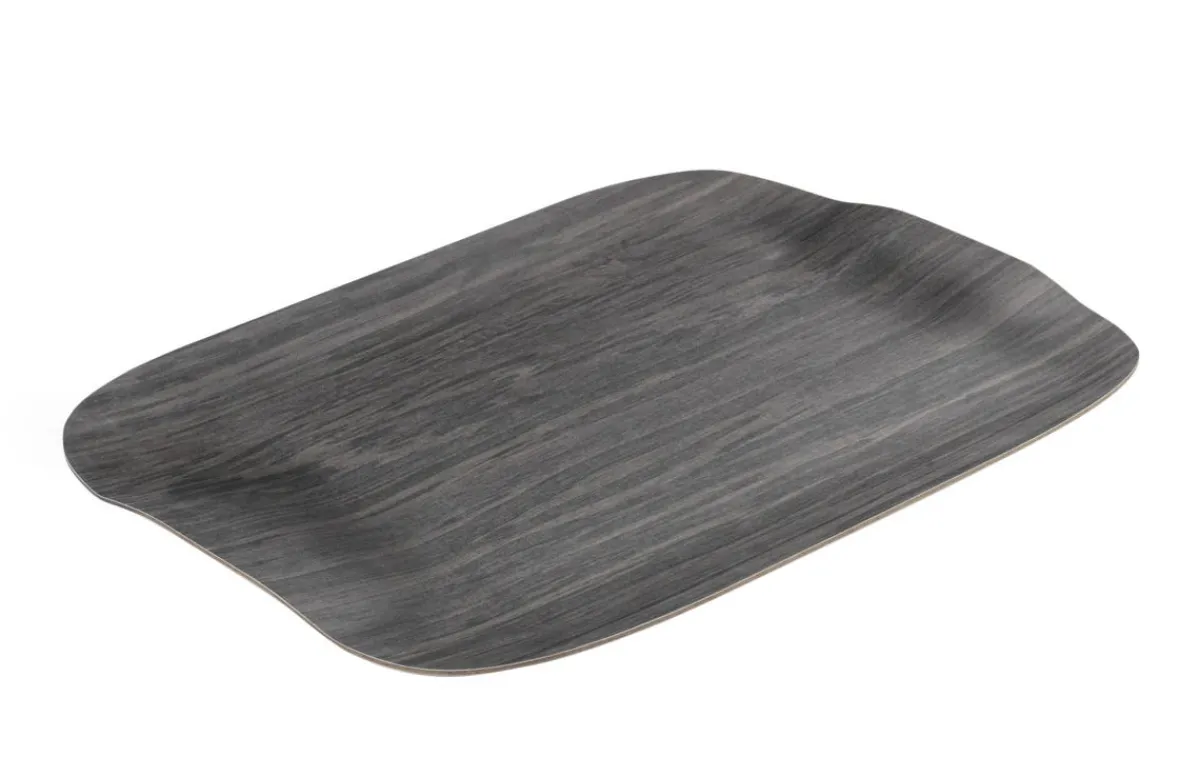 PLATEX Plateau bois Cèdre foncé 41x29 cm Papillon New
