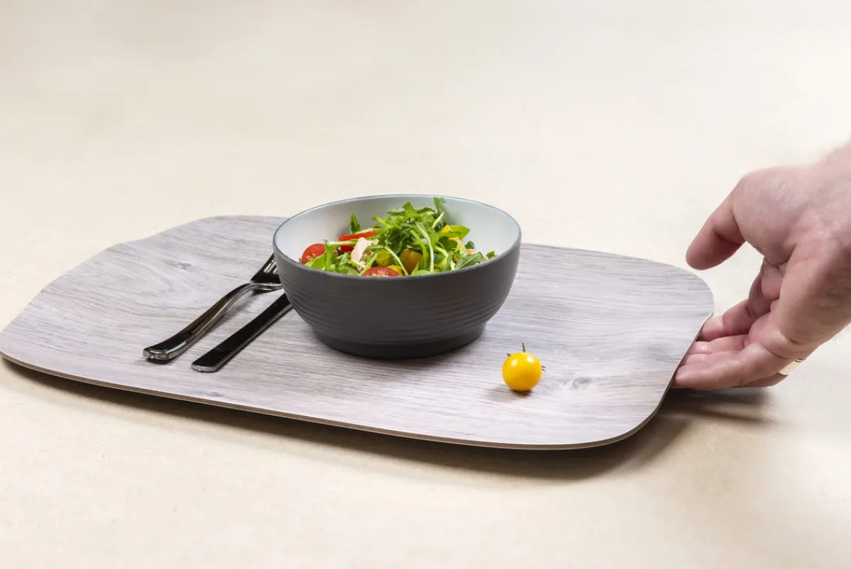 PLATEX Plateau bois Cèdre foncé 41x29 cm Papillon New