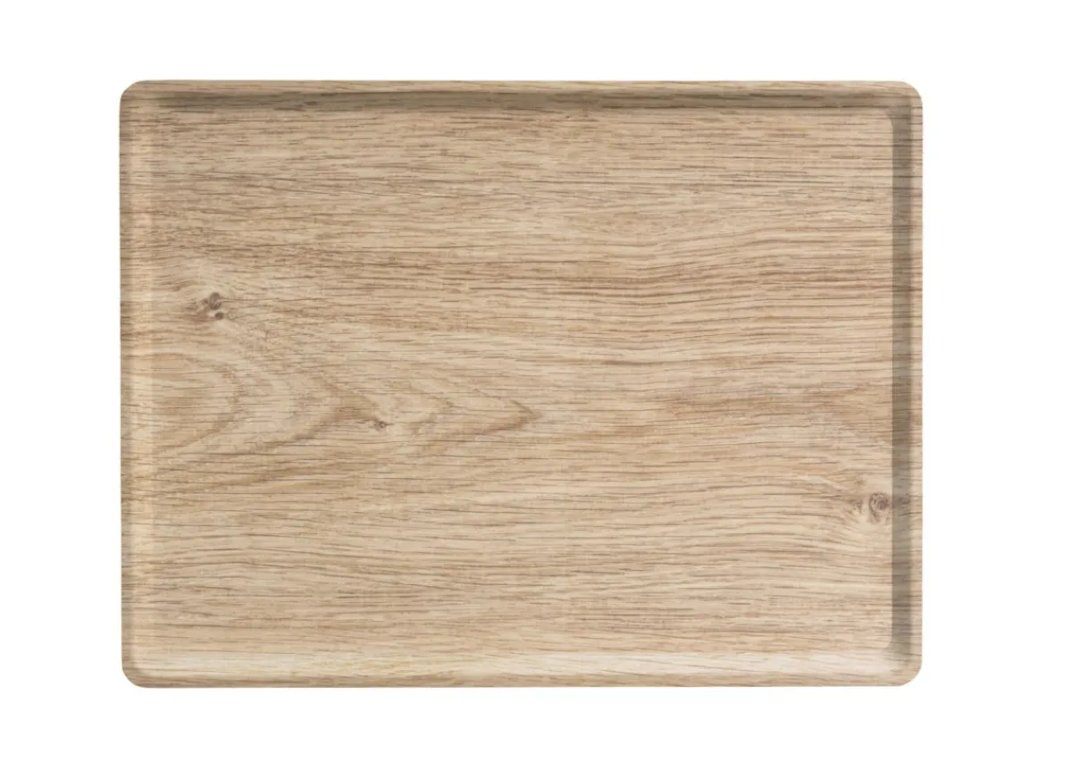 PLATEX Plateau bois Chêne clair 28x20 cm Slim Discount