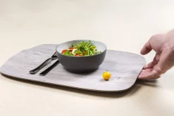 PLATEX Plateau bois chêne gris 41x29 cm Papillon