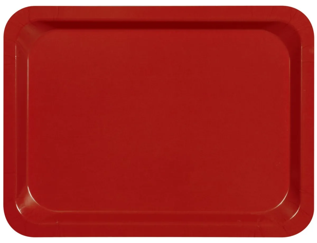 Plateau bois compresse rouge 37x28 cm Stratifie - PLATEX New