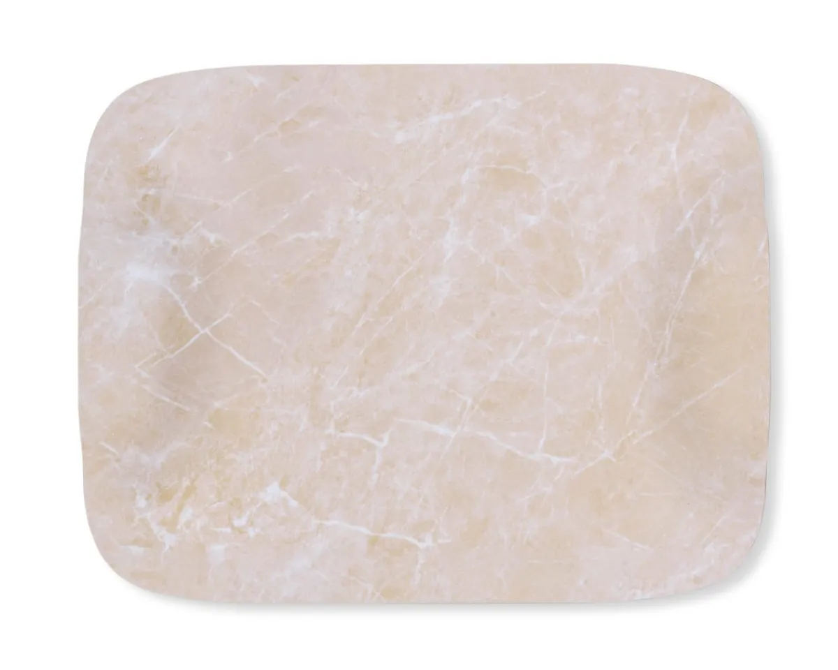 PLATEX Plateau bois marbre beige 46x36 cm Papillon Online