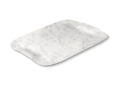 PLATEX Plateau bois marbre blanc 60x40 cm Papillon Hot