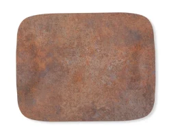Plateau bois rouille 46x36 cm Papillon - PLATEX Best