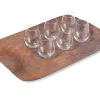 Plateau bois rouille 60x40 cm Papillon - PLATEX Discount