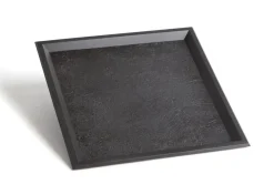 SOLIA Plateau carré noir plastique 24x24x1 cm (10 pièces) Clearance