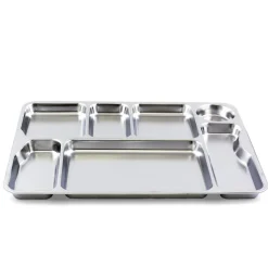 PLASTOREX Plateau à compartiments inox argent 46x36 cm Inox Discount