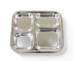 Plateau 4 compartiments rectangulaire inox 25 cm Hypinox - PRO.MUNDI Discount