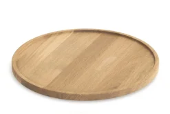 CRASTER Plateau de présentation chêne Ø 21,8 cm 2,5 cm Tilt New